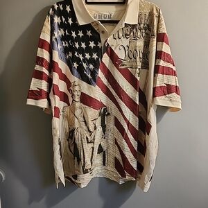 Guide Gear Men’s American Flag Graphic Polo - Red, White & Blue